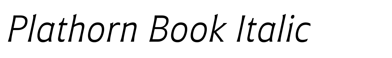 Plathorn Book Italic